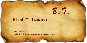 Biró Tamara névjegykártya