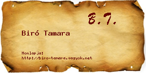 Biró Tamara névjegykártya